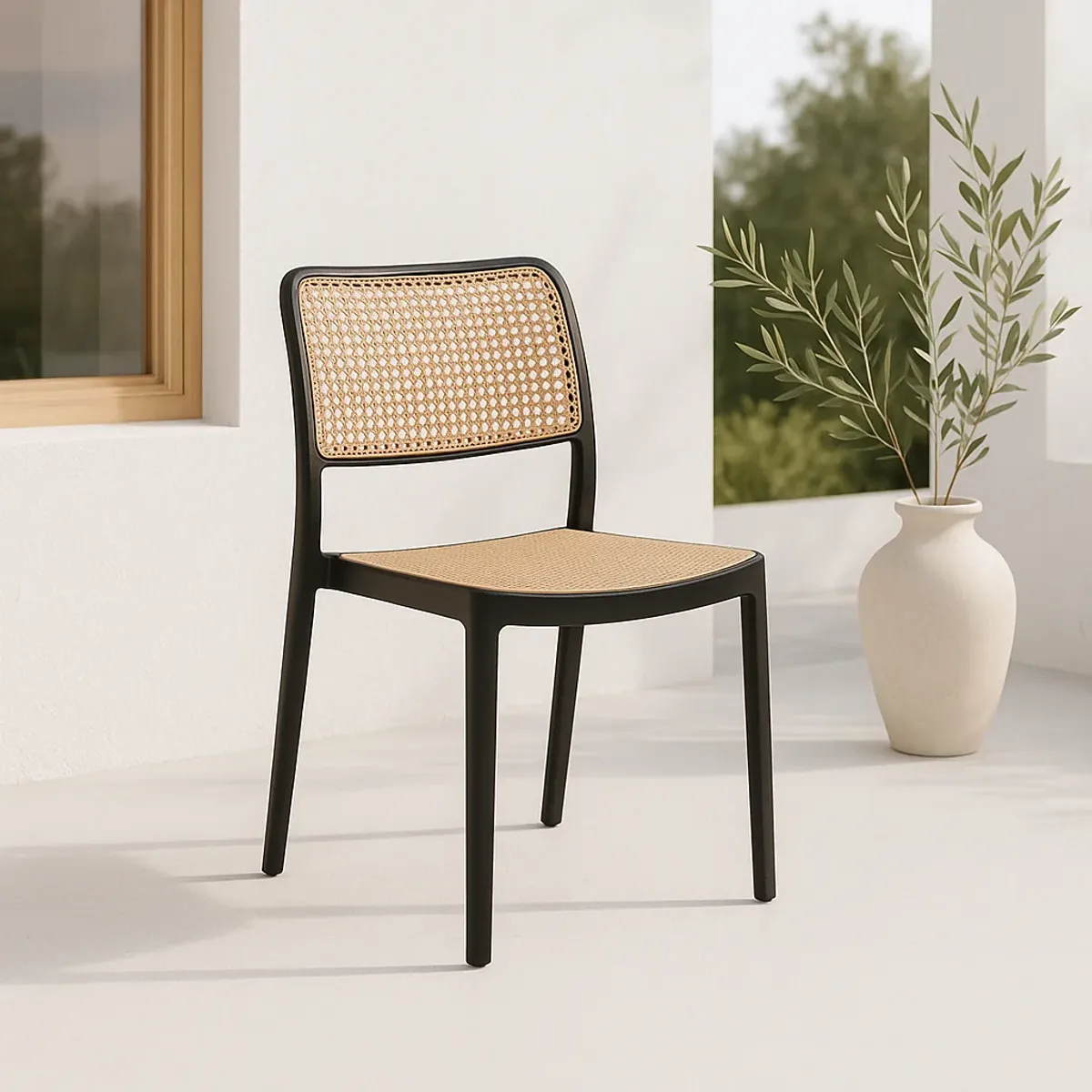 KLIK - Silla de Terraza o Comedor Hoffman Enrejada - Negra KLIK