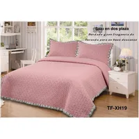 Cobertor Quilts de verano Cubrecamas 2 Plazas Rosa osc Bordado