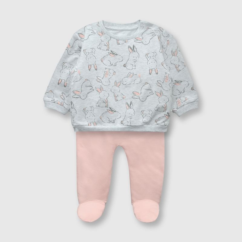 COLLOKY - Clemente de bebe niña conejos gris melange (0 a 9 meses) 3-6 meses