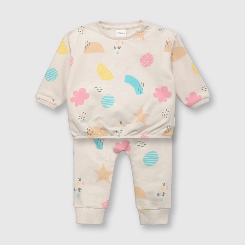COLLOKY - Conjunto de bebé niña manchas beige (0 a 12 meses) 6-9 meses
