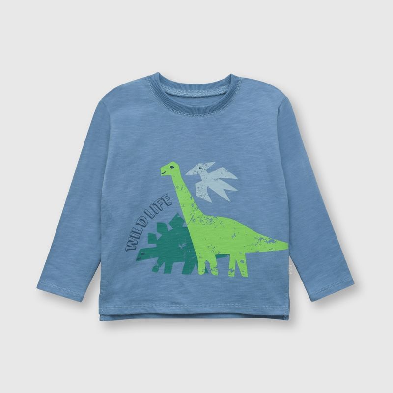 COLLOKY - Polera de bebe niño dinosaurios blue denim (3 a 36 meses)