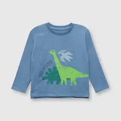 COLLOKY - Polera de bebe niño dinosaurios blue denim (3 a 36 meses)