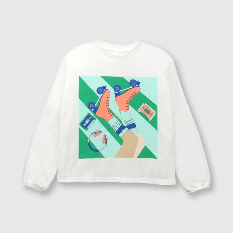 COLLOKY - Polera de niña patines off white (2 a 12 años) 8 8