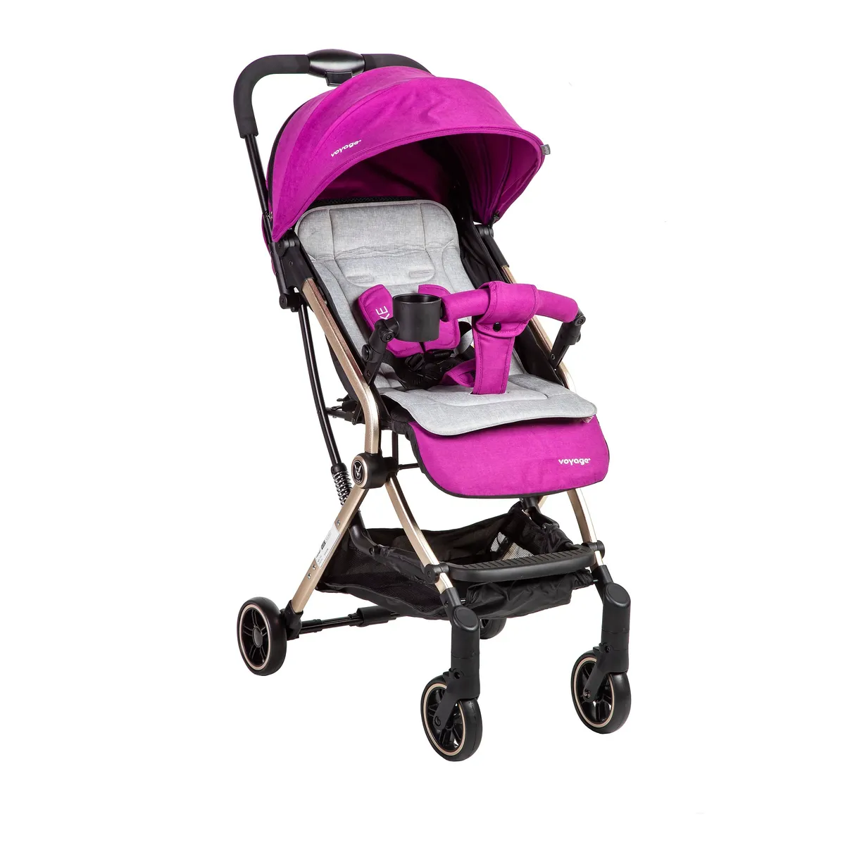 VOYAGE - Coche paseo Maleta Mike Dorado  PINK
