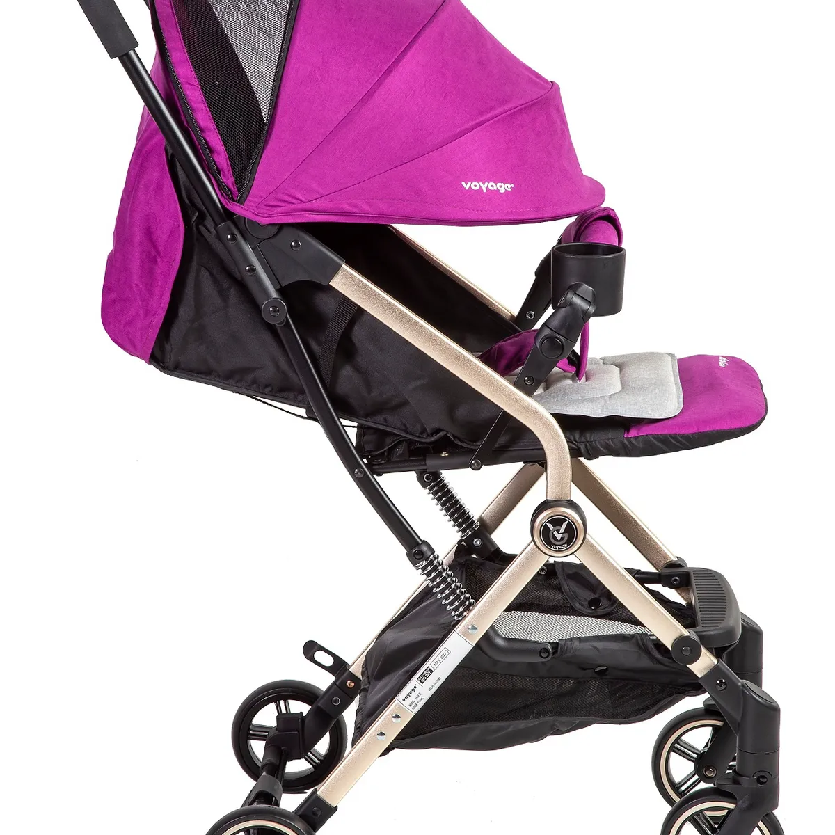 VOYAGE - Coche paseo Maleta Mike Dorado  PINK