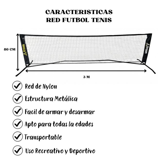 TRAIN - Red Futbol Tenis Badminton Con Bolsoy Soporte