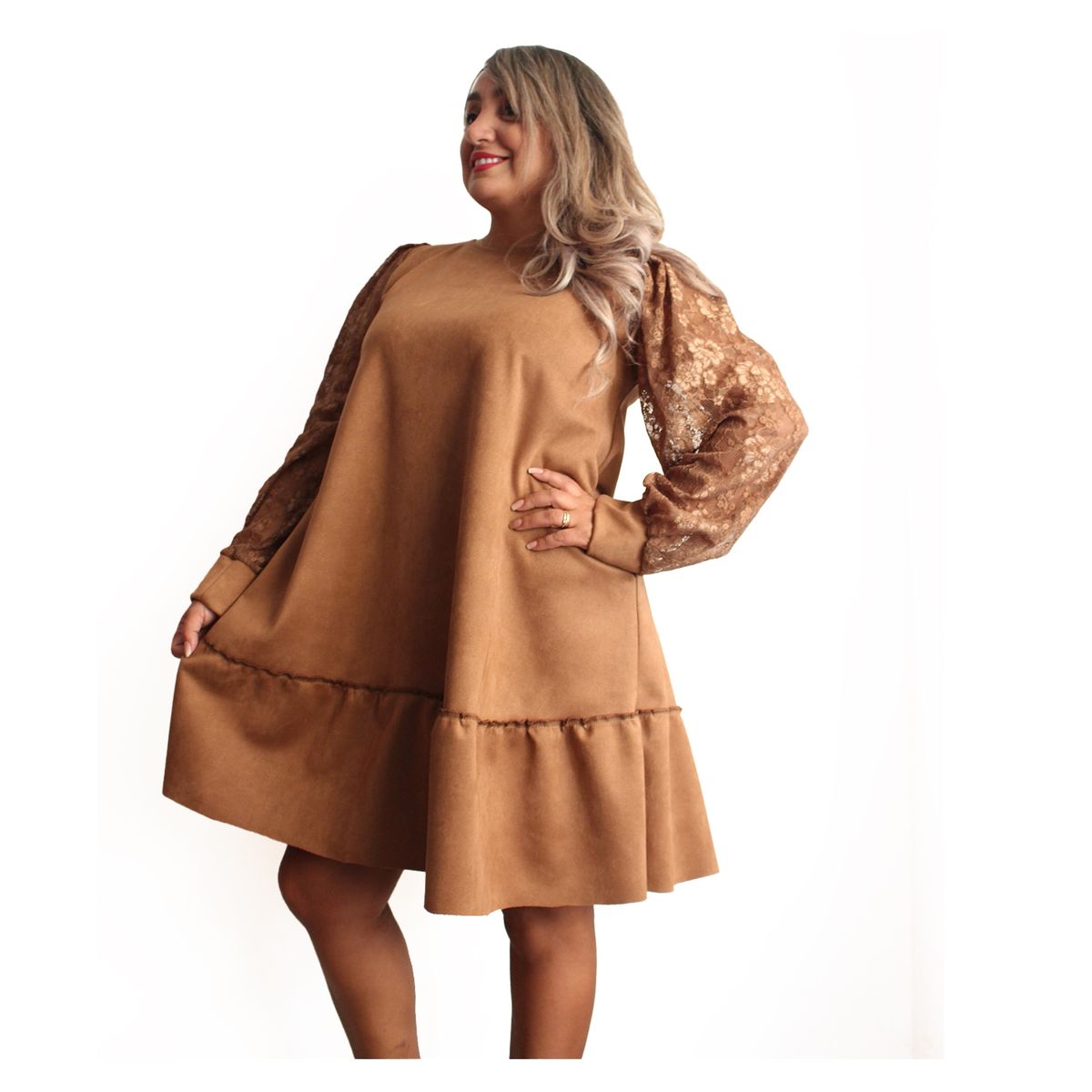 LIBERTE - Vestido Olivia Manga Larga Camel
