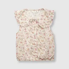 COLLOKY - Blusa de niña flores beige (2 a 12 años) 3-4 Años