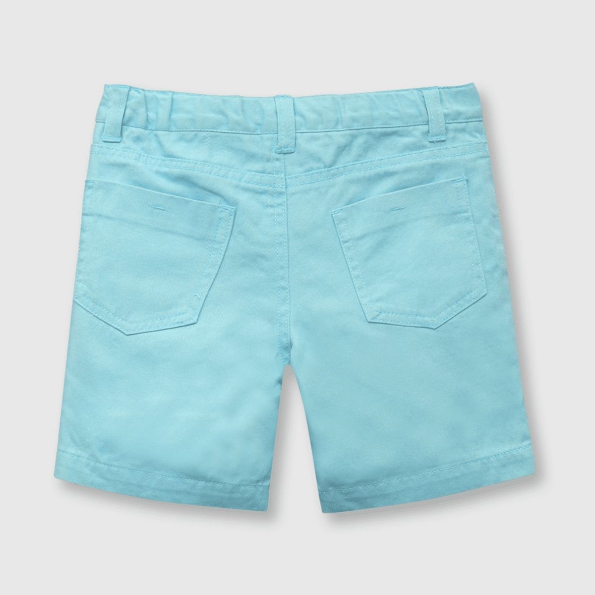 COLLOKY - Bermuda de bebé niño gabardina celeste (3 a 36 meses)