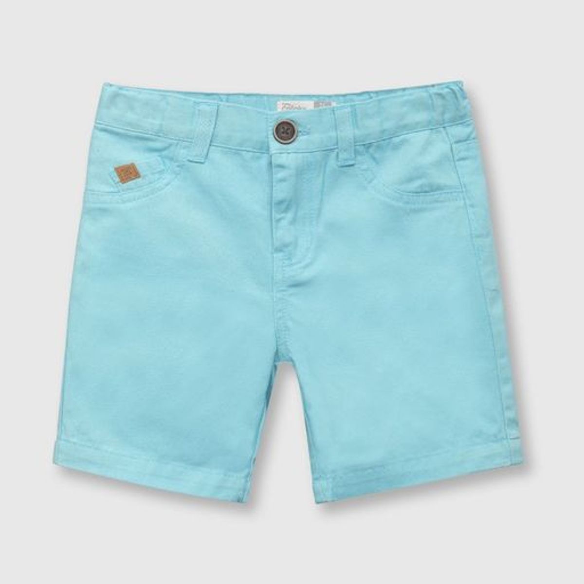 COLLOKY - Bermuda de bebé niño gabardina celeste (3 a 36 meses)