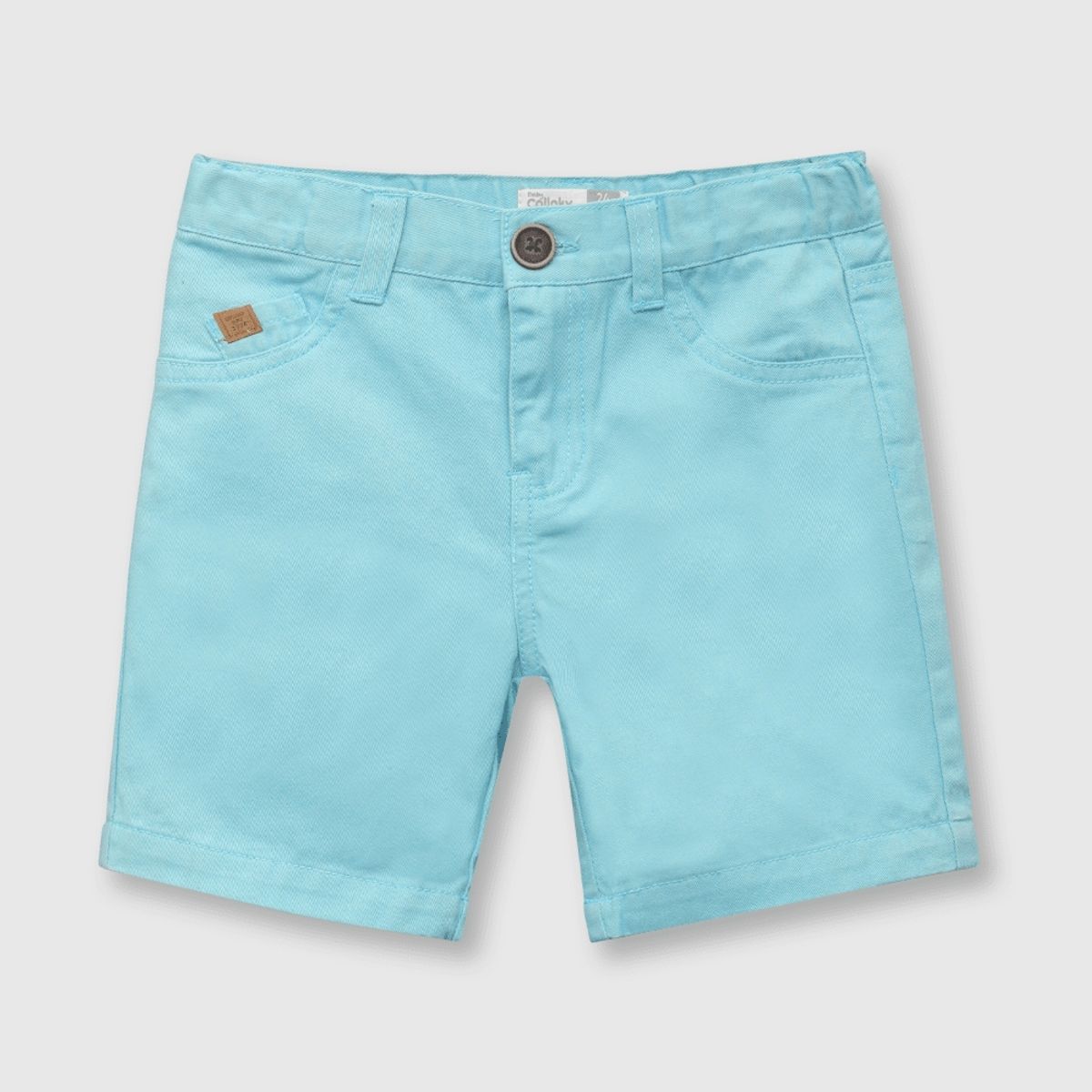 COLLOKY - Bermuda de bebé niño gabardina celeste (3 a 36 meses)
