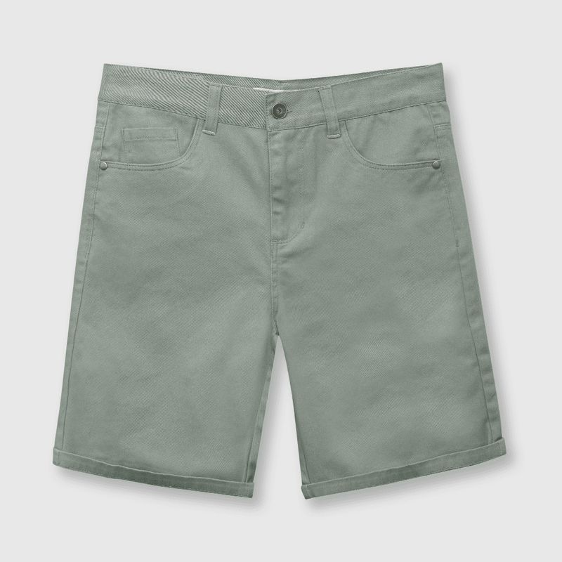 COLLOKY - Bermuda de niño gabardina oliva (2 a 12 años) 6 6