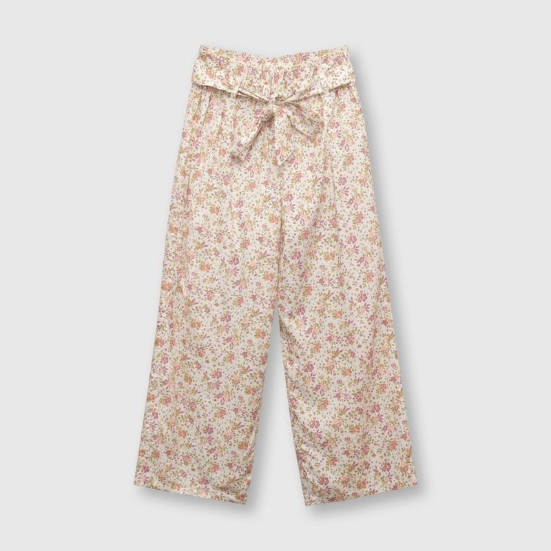 COLLOKY - Pantalón de niña flores beige (2 a 12 años) 8 8