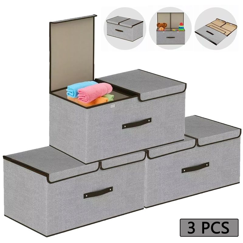 TNAKIEX - Caja De Almacenamiento De Ropa Grande Plegable 3pz