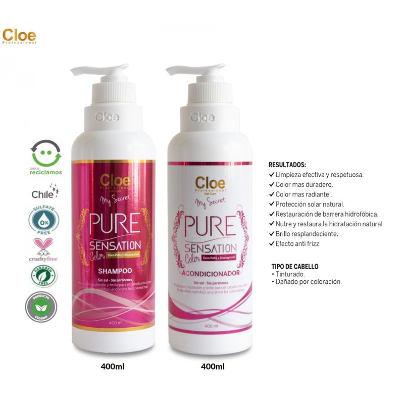 CLOE - Kit o Pack Cloe Shampoo Acondicionador Color Cabellos Tinturados.