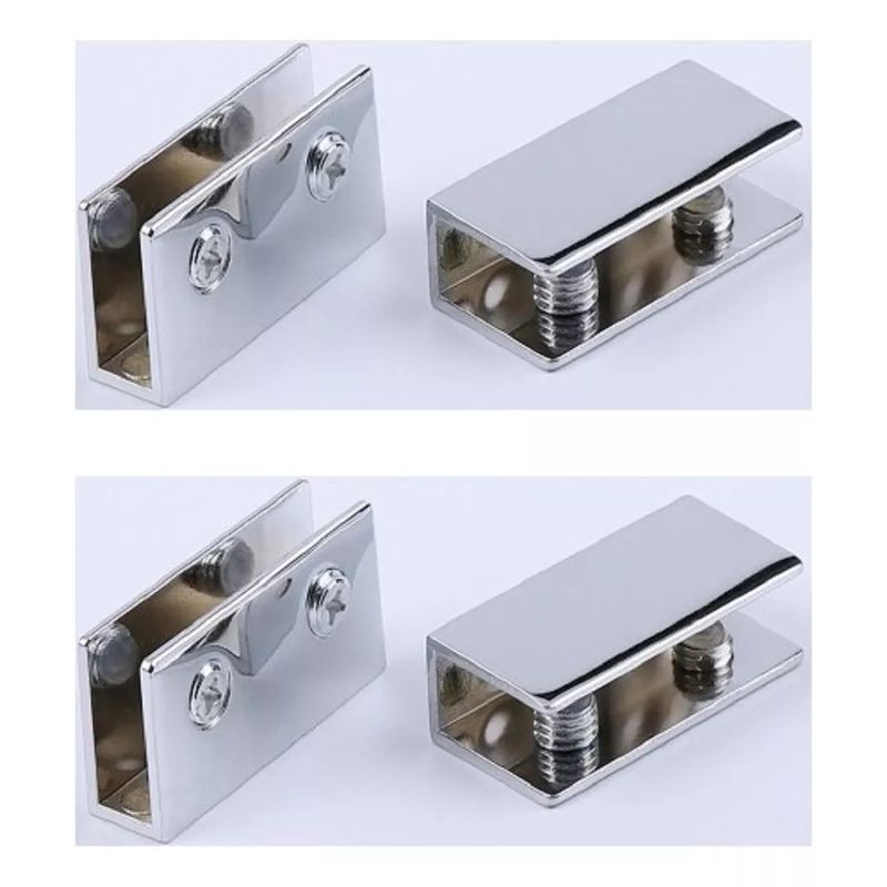 GENERICO - Soporte Repisa Vidrio De 3 A 8mm Cromado 4 Unidades