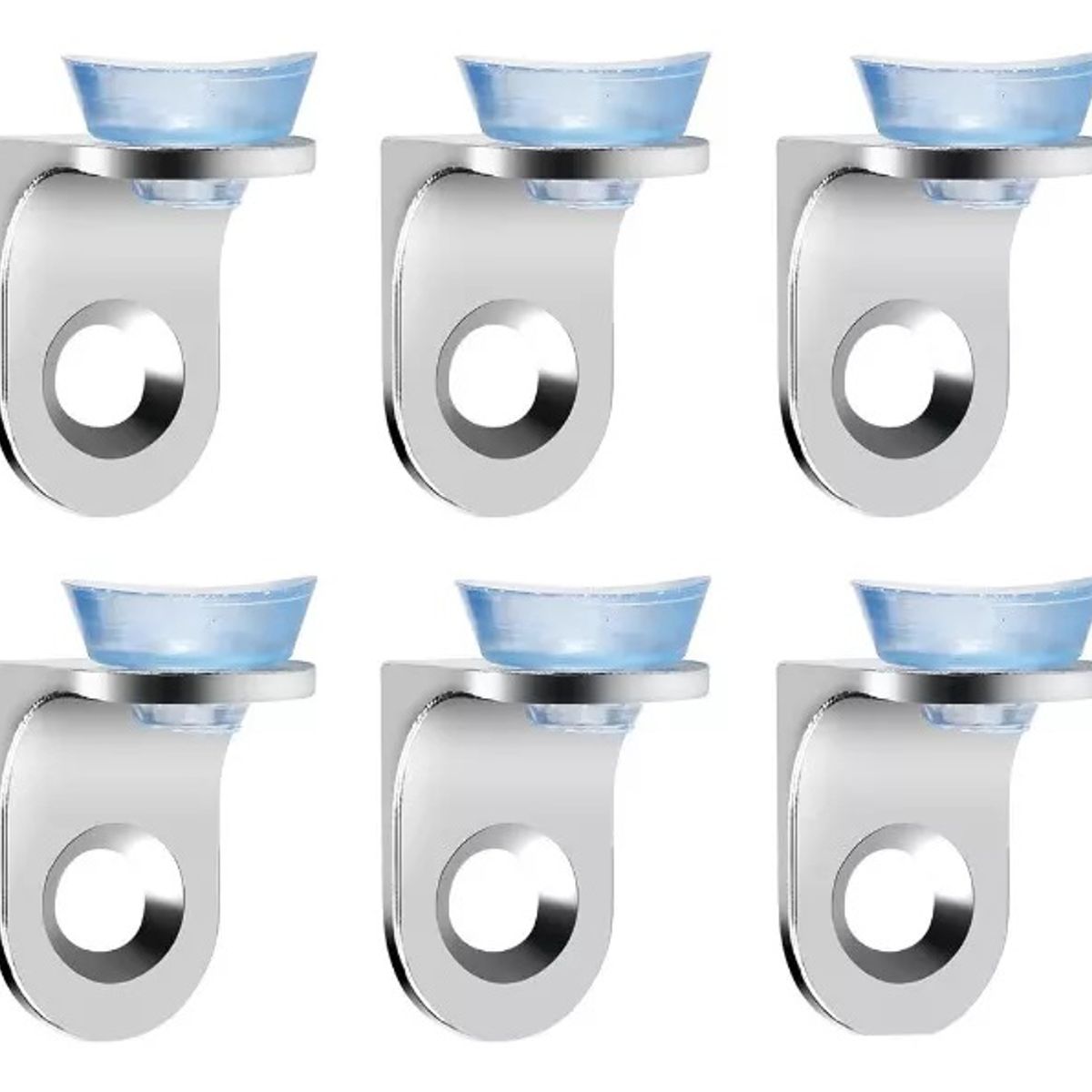 GENERICO - Soporte Repisa Mueble Ventosa Vidrio Sobrepuesto 10pcs