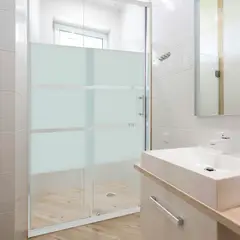 JOYTEK - Mampara Ajustable Líneas Blancas 120-135x185cm