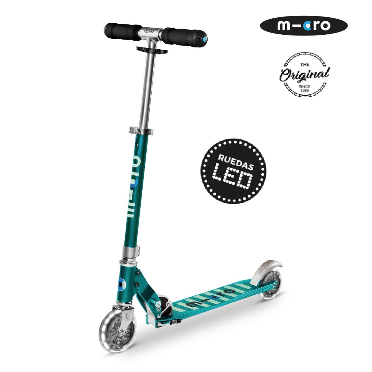 MICRO - Scooter Micro Sprite LED Petróleo, Niños 6 años en adelante