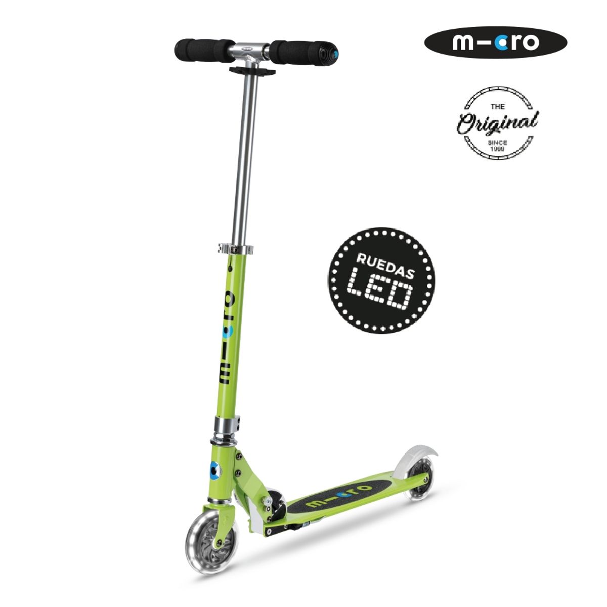 MICRO - Scooter Micro Sprite LED Limón, Niños 6 años en adelante
