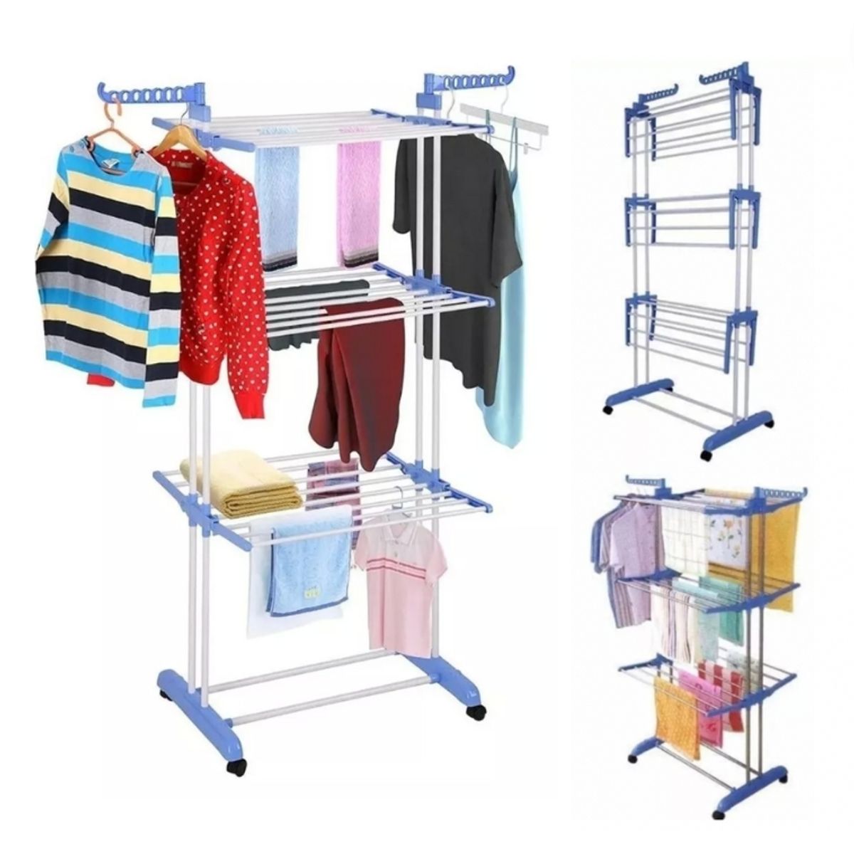 GENERICO - Tendedero Ropa Colgador Pechero Plegable 3 Niveles