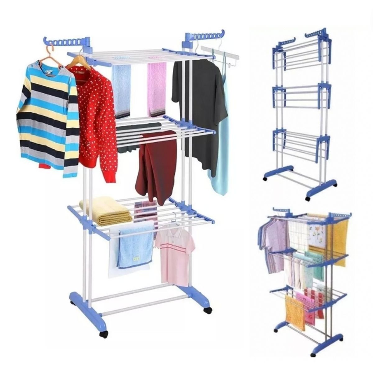 GENERICO - Tendedero Ropa Colgador Pechero Plegable 3 Niveles