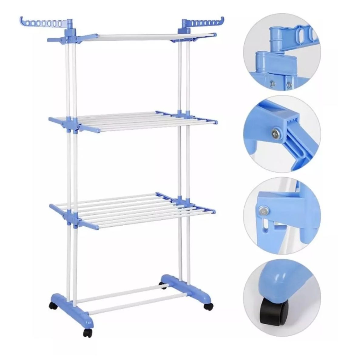 GENERICO - Tendedero Ropa Colgador Pechero Plegable 3 Niveles