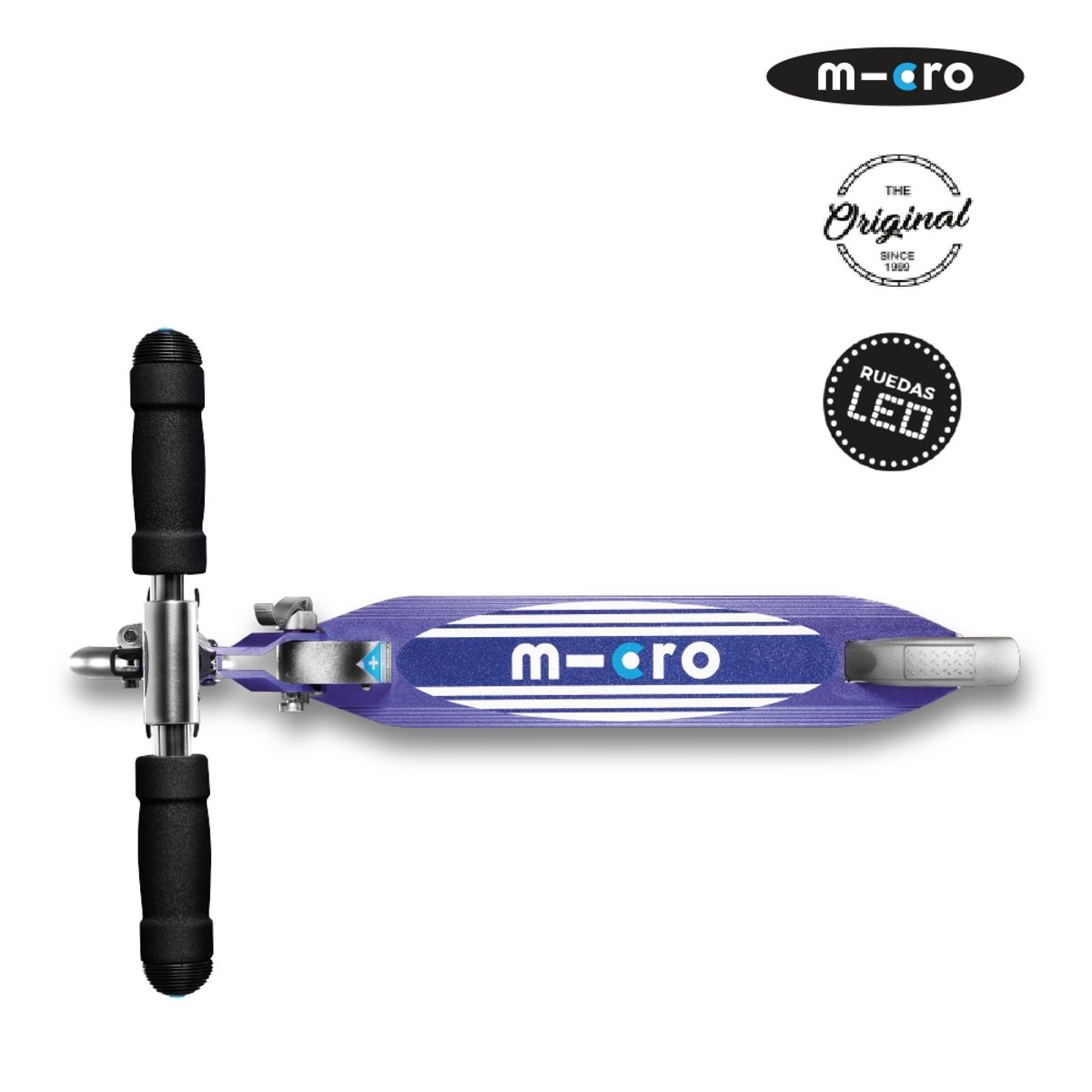 MICRO - Scooter Micro Sprite LED Azul, Niños 6 años en adelante