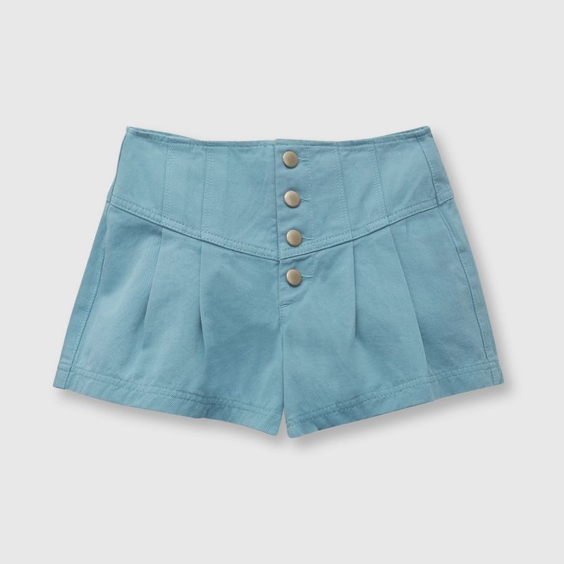 COLLOKY - Short de niña gabardina petroleo (2 a 12 años) 2-3 Años