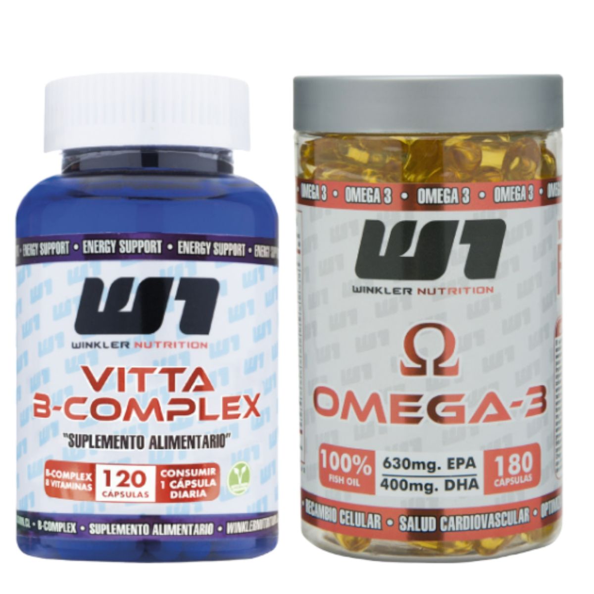 WINKLER NUTRITION - PACK OMEGA 3 180CÁPS + VITTA B-COMPLEX 120CÁPS WINKLER NUTRITION