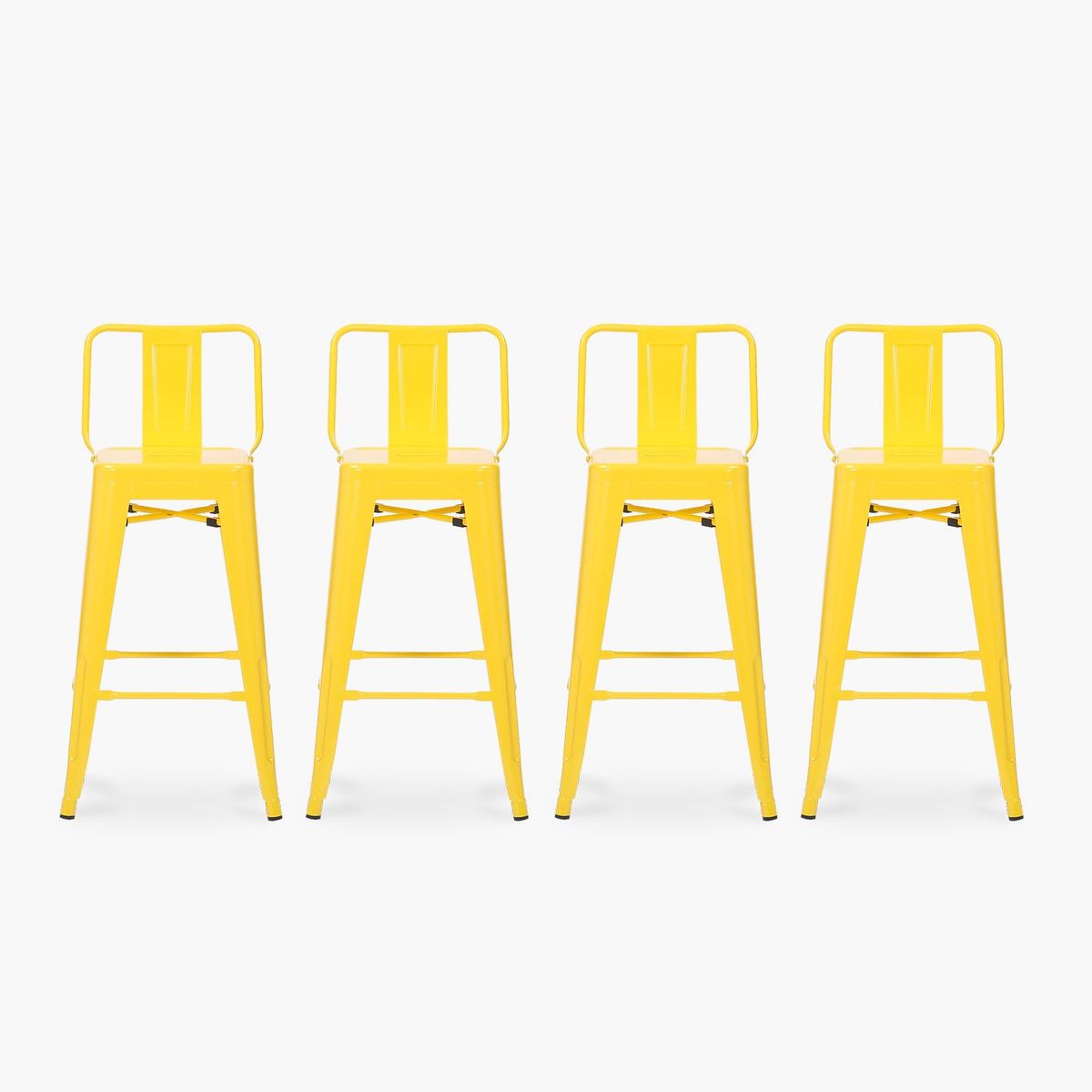 FORM DESIGN - Pack 4 Taburetes Tolix con respaldo Tolix 67 Amarillo Form