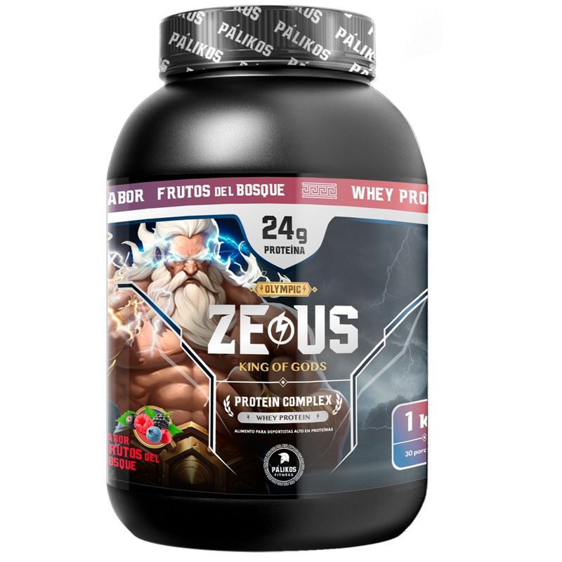 PALIKOS FITNESS - Proteina 1kg Whey Complex / Sabor Frutos del bosque/ 30 servicios.