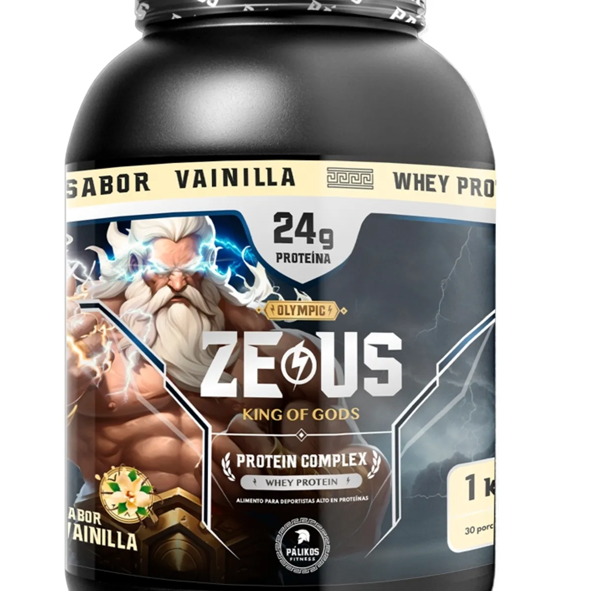 PALIKOS FITNESS - Proteina 1kg Whey Complex / Sabor Vainilla/ 30 servicios.