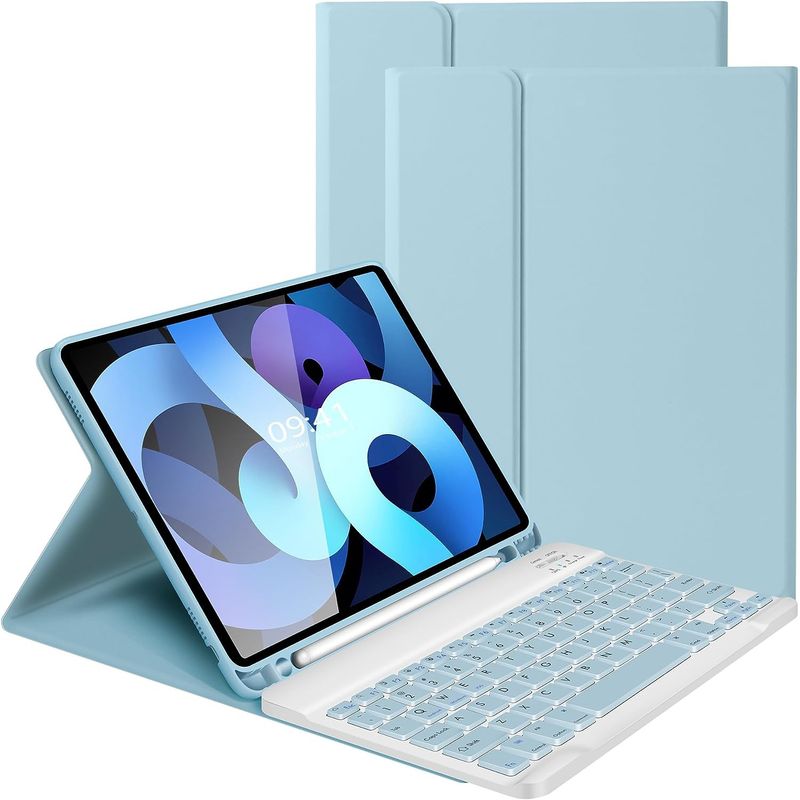 AORISSE - Funda Inalámbrica Con Teclado BT Para Ipad 10.ª Gen 2022 10,9" Rosado