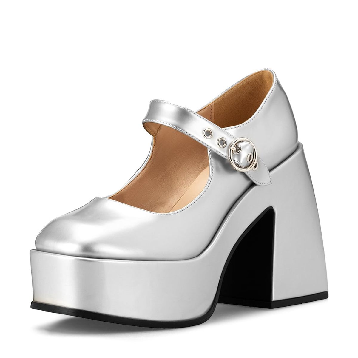 WEIDE - Zapato Taco Alto  Plateado Casual YL52 Weide