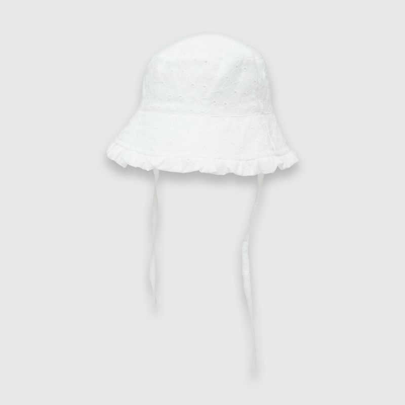 COLLOKY - Sombrero de bebé niña de brodery blanco / white (0 a 9 meses) M