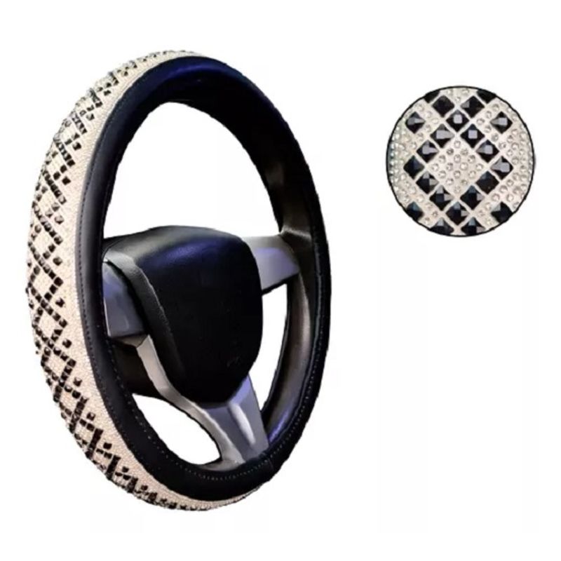 GENERICO - Funda Cubre Volantes Auto Diamante Redondo Luxury 216071
