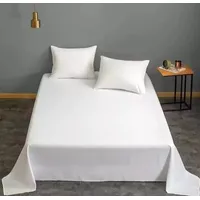 Juego De Sábanas 2 Plazas Algodón 144 Hilos Blanco