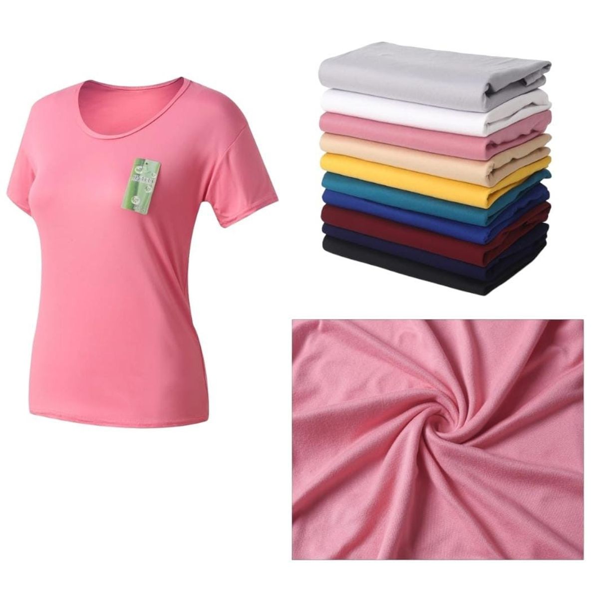 AGW - Pack 3 Poleras Bambú Mujer Manga Corta