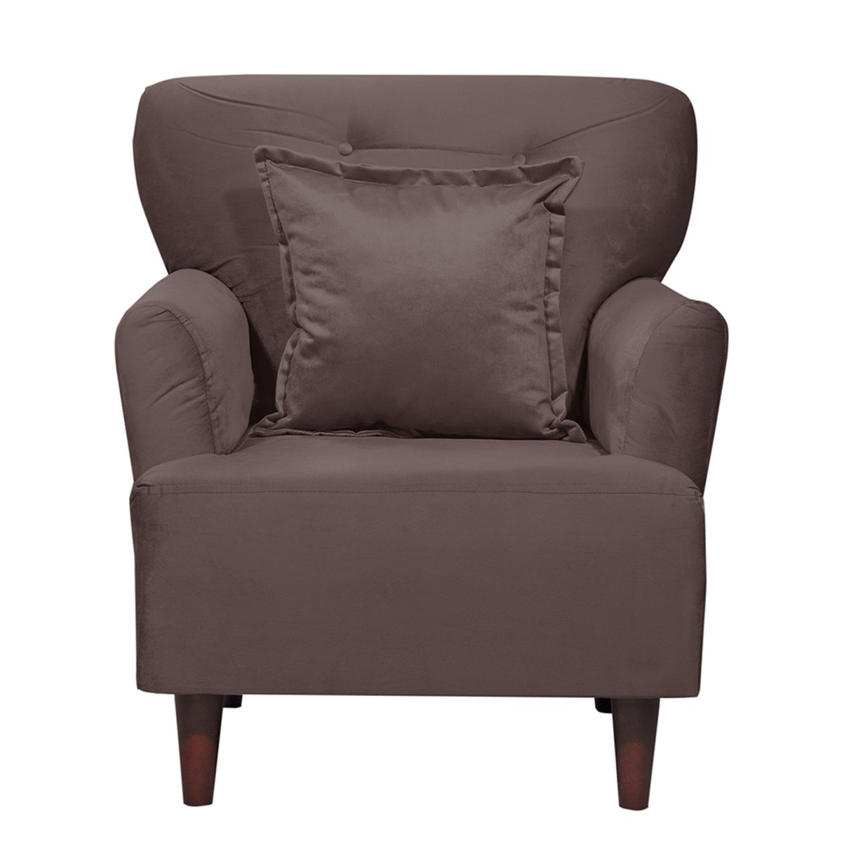 MASEL - Sillon 1c York Felpa Chocolate 75x55x95