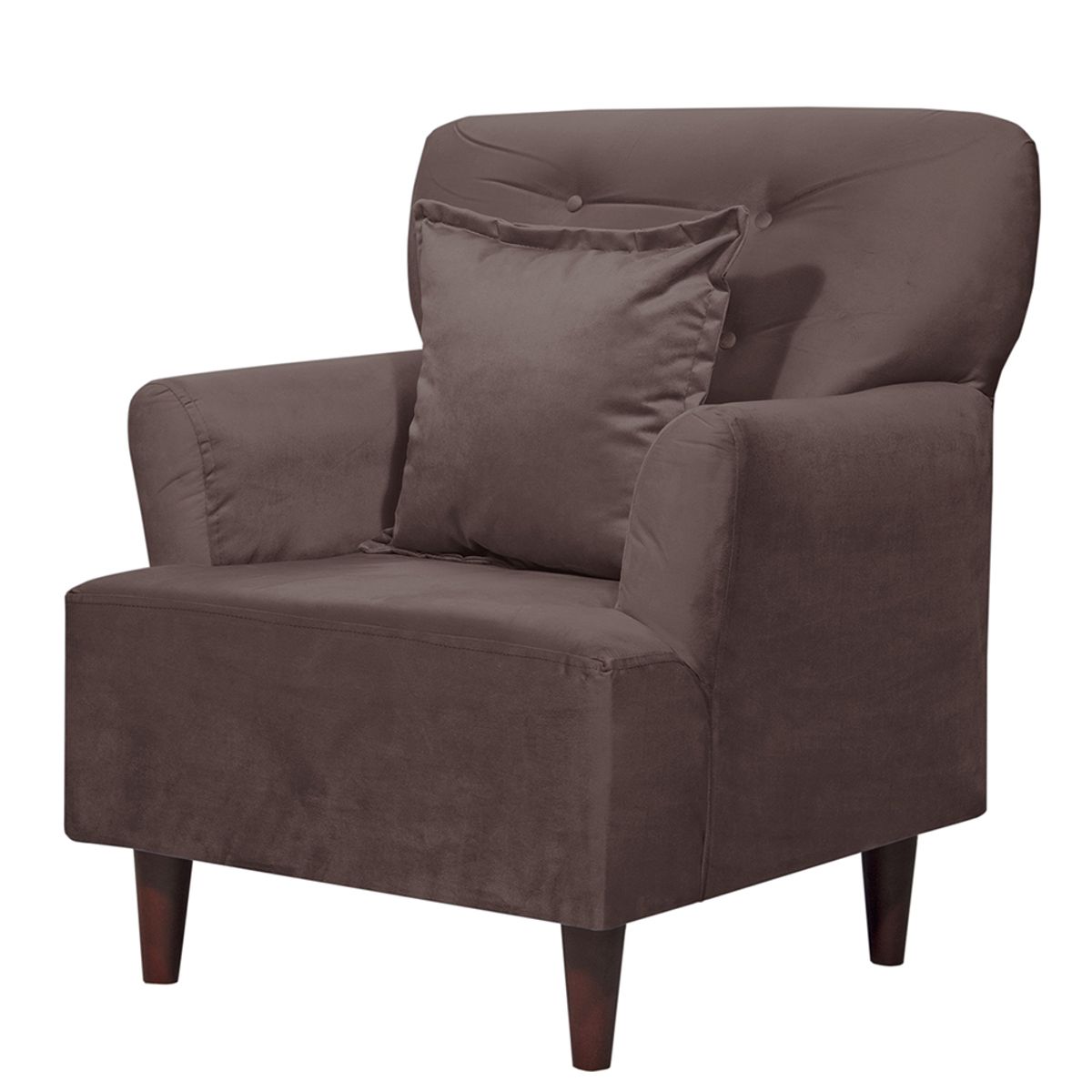 MASEL - Sillon 1c York Felpa Chocolate 75x55x95