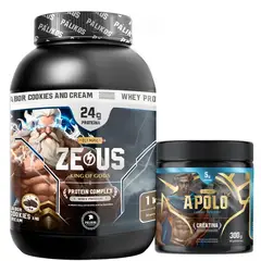 PALIKOS FITNESS - Creatina Apolo 300g Proteina Zeus COMPLEX 1kg Cookies and creams.