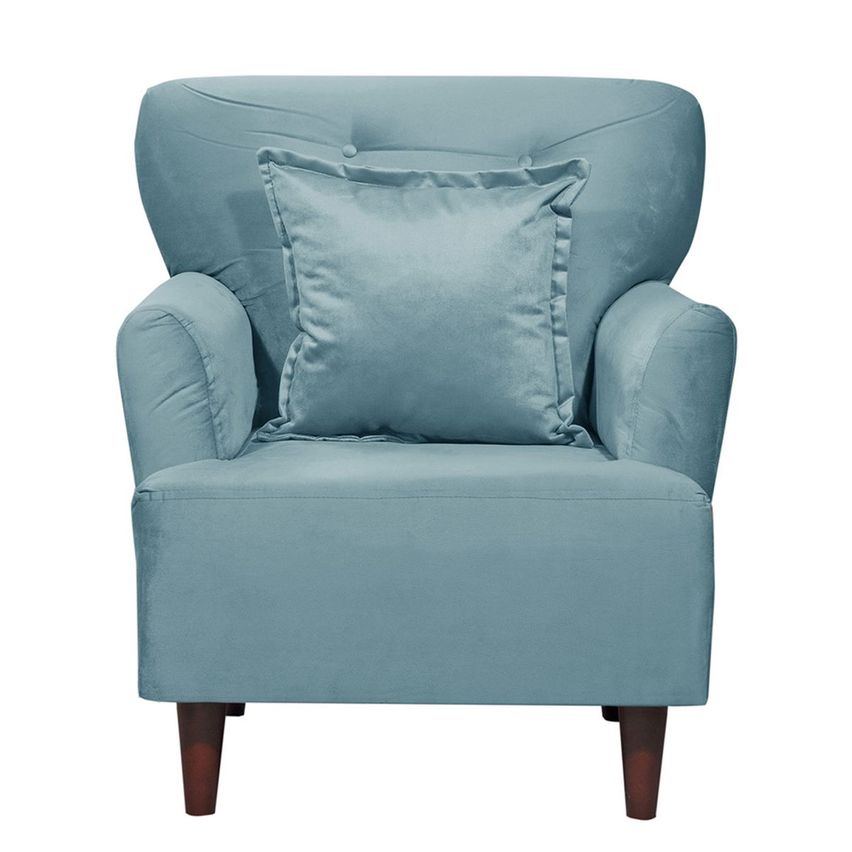 MASEL - Sillon  1c York Felpa turquesa   75x55x95