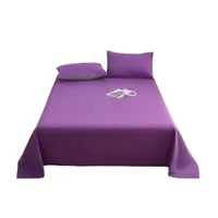 Juego De Sábanas 2 Plazas Algodón 144 Hilos Morado 4 Piezas