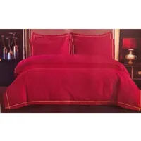 Juego De Sábanas 2 Plazas 144 Hilos 4 Piezas Rojo