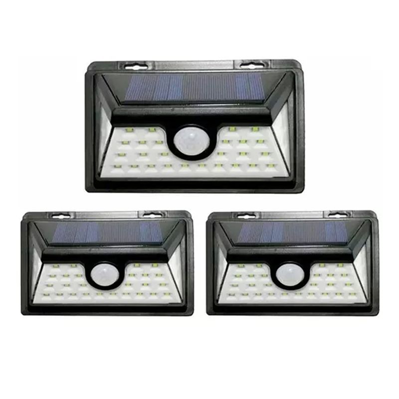ESHOPANGIE - X3 Focos Solar 30 Led Exterior 6w Sensor De Movimiento 800lm