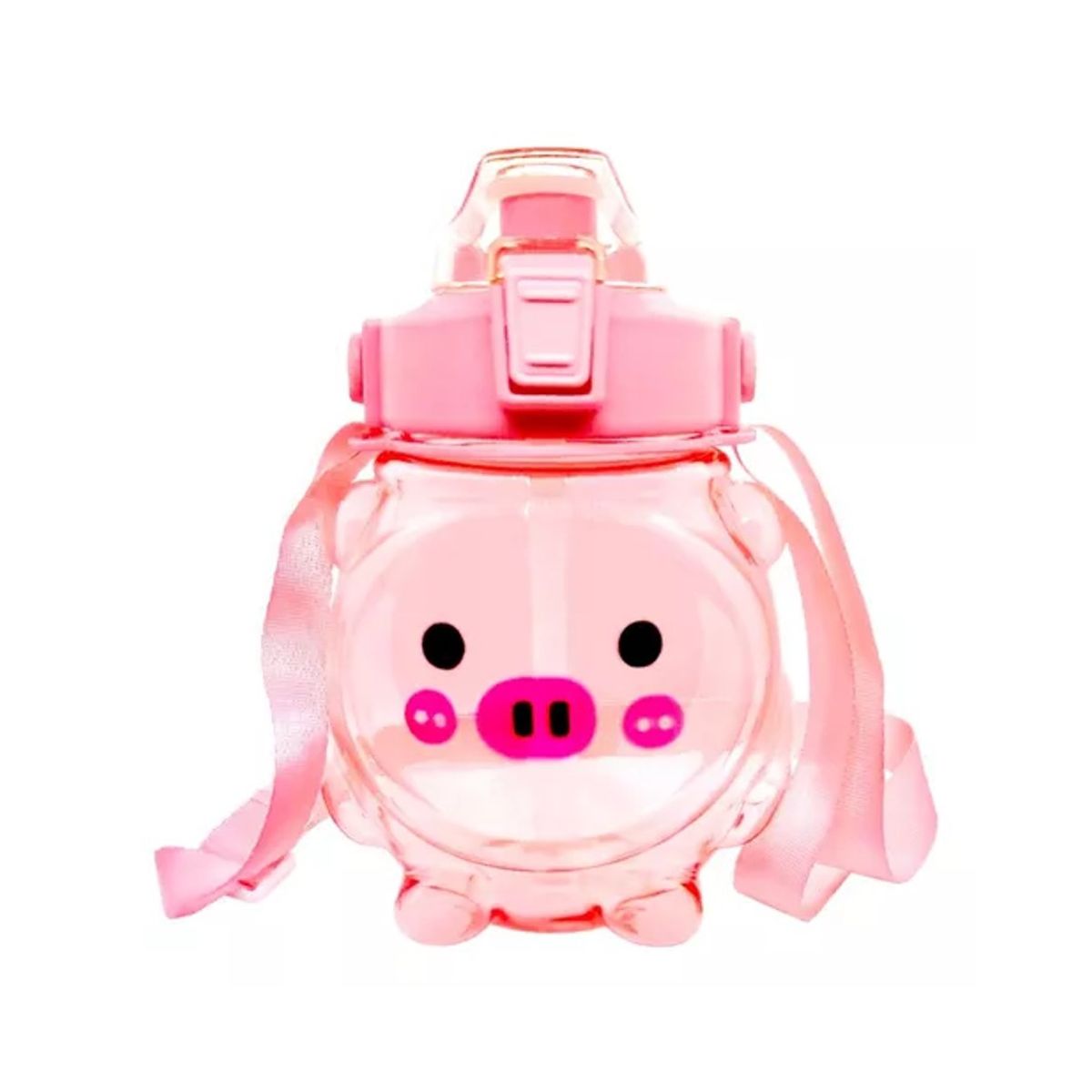 GENERICO - Botella Agua Antiderrame Kawaii Con Sticker Y Correa 1000ml