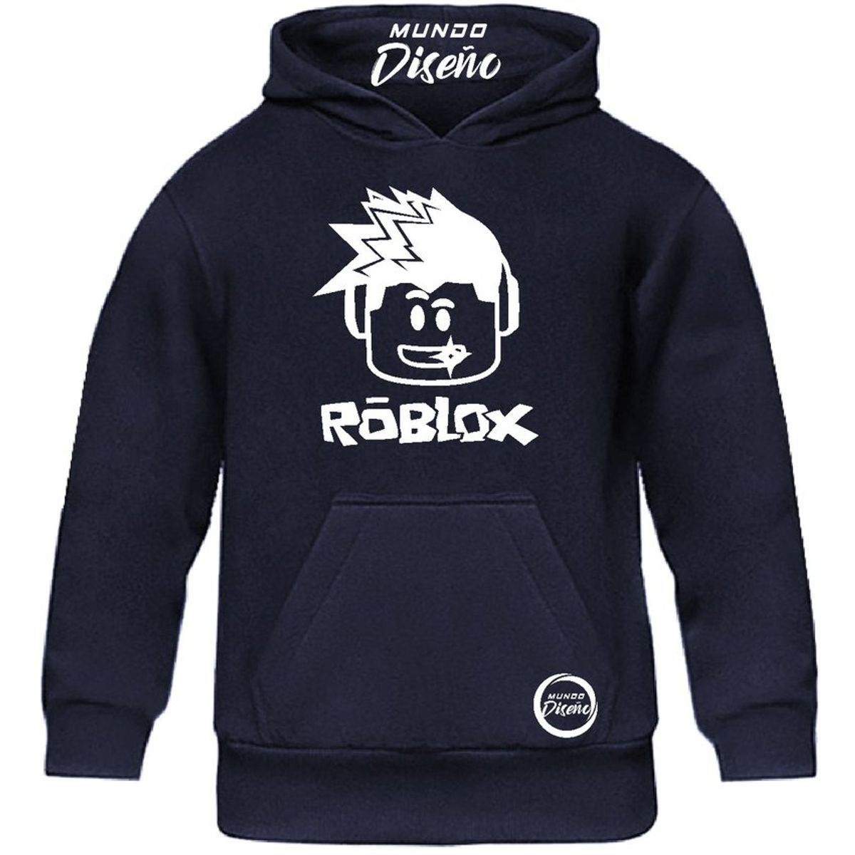 MDC - Mdc poleron de niño con capucha roblox rostro azul marino