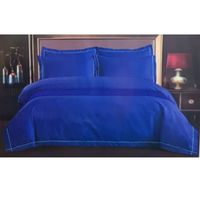 Juego De Sábanas Algodón Plaza y Media Azul Rey