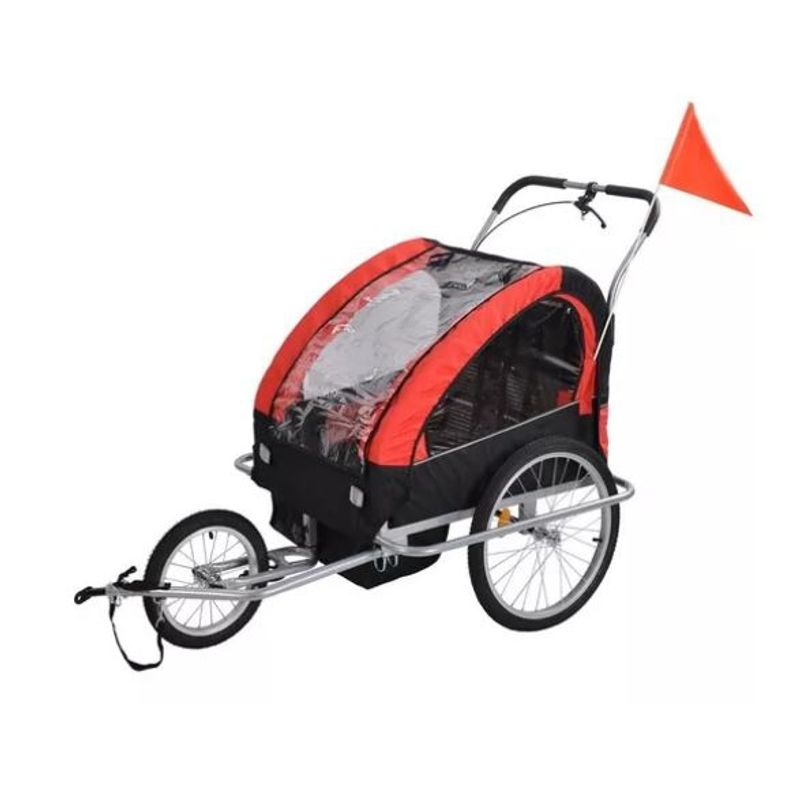 GENERICO - Carrito de Arrastre para Bicicletas, Capacidad 2 Niños